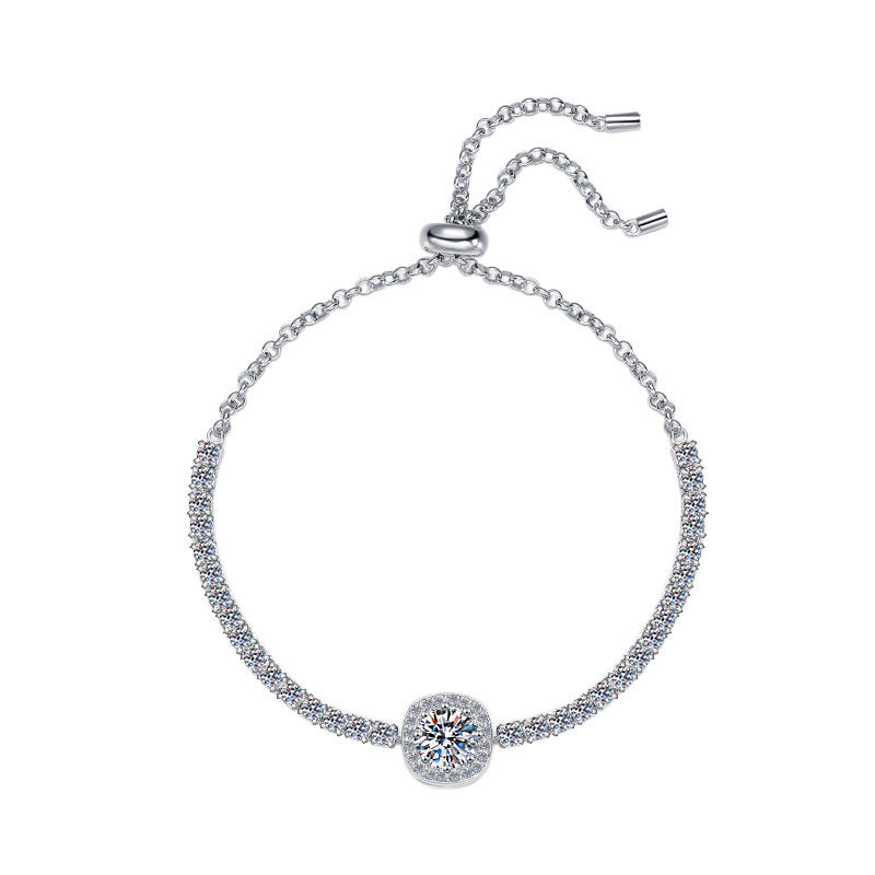 KAVİO 925 Sterling Silver Bracelet Starry Moissanite Bracelet