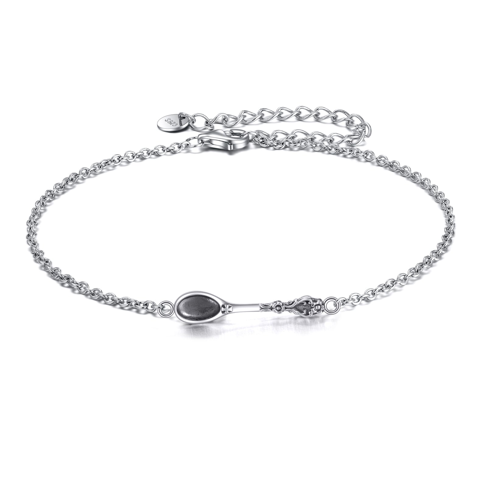 KAVİO Spoon Bracelet 925 Sterling Silver Spoon Bracelet Spoon Jewelry for Women Girls Gifts
