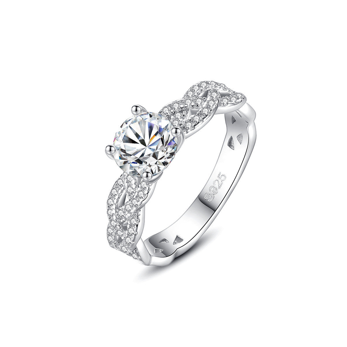KAVİO Mossan Diamond Ring 925 Sterling Silver