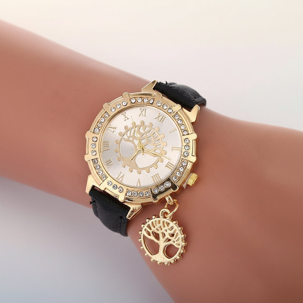 KAVİO Tree Of Life Pattern Fashion Women's Watches