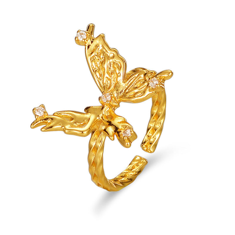 Kavio Inlaid Butterfly Fashion Personalized Ring Female