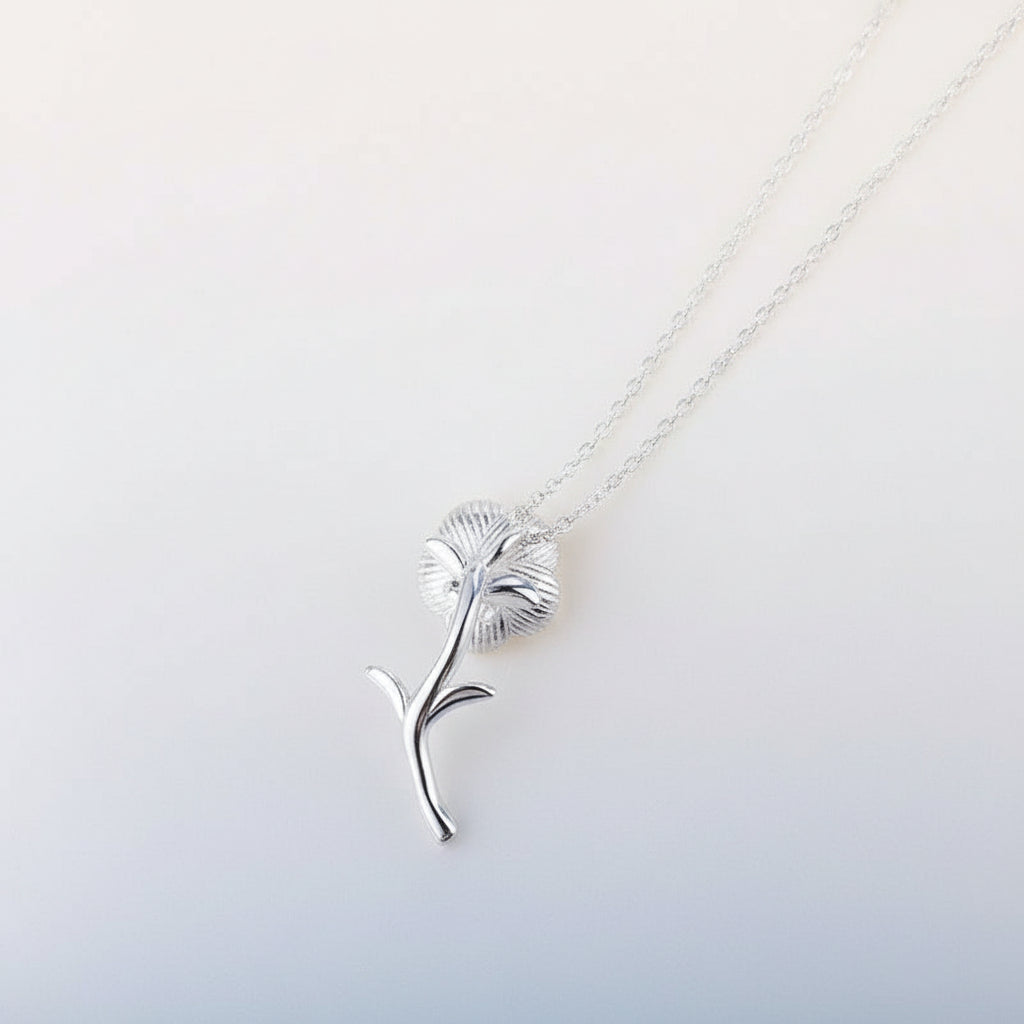 KAVİO Sterling Silver 925 Cherry Blossom Necklace Women's Sweet Ins Versatile Collar Chain Jewelry