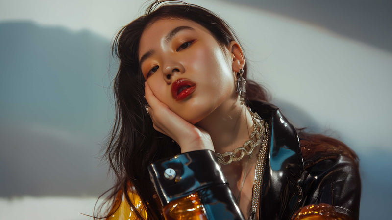 Model wearing necklace